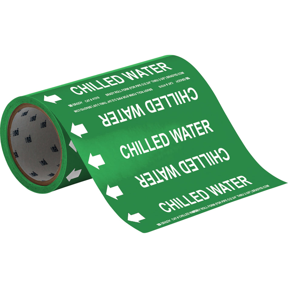 ""Chilled Water"" Roll Form Pipe Markers - SAE677