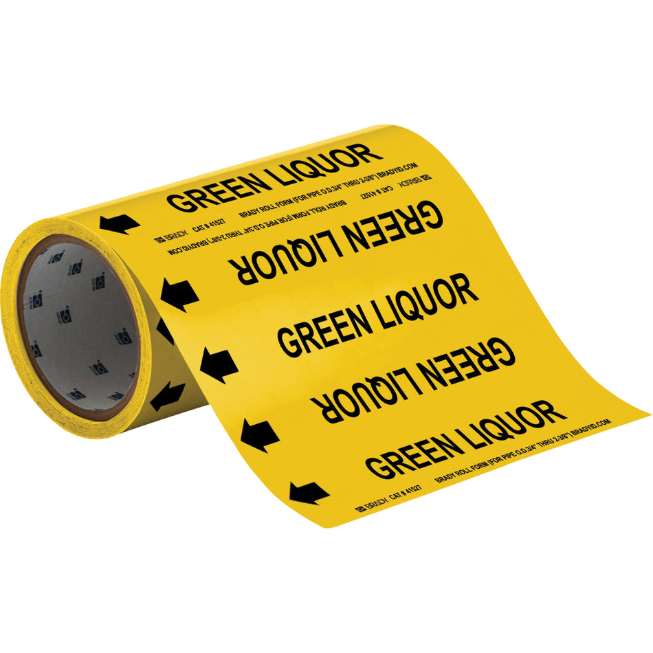 ""Green Liquor"" Roll Form Pipe Markers - SAE693