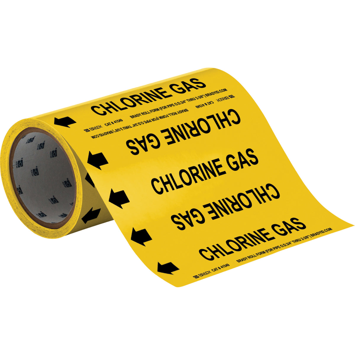 ""Chlorine Gas"" Roll Form Pipe Markers - SAE717
