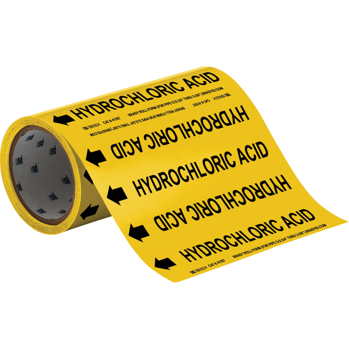 ""Hydrochloric Acid"" Roll Form Pipe Markers - SAE727