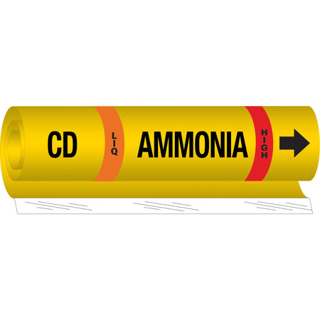 ""CD Liq Ammonia High"" Ammonia (IIAR) Pipe Marker - SAF537
