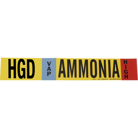 ""HGD Vap Ammonia High"" Ammonia (IIAR) Pipe Marker - SAF541