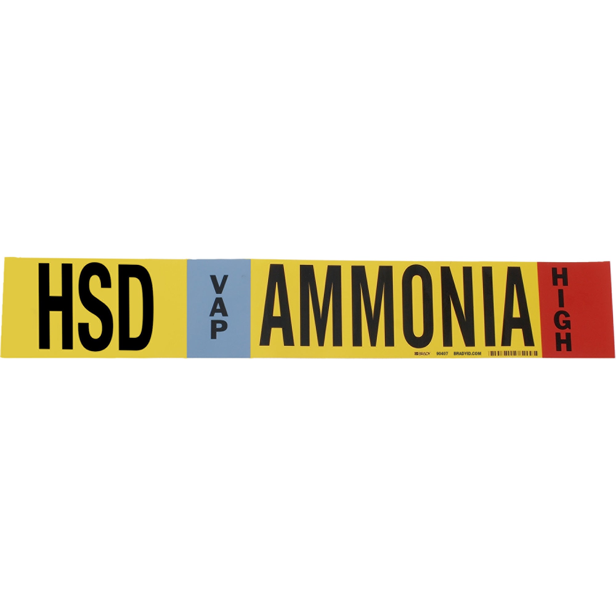 ""HSD Vap Ammonia High"" Ammonia (IIAR) Pipe Marker - SAF543