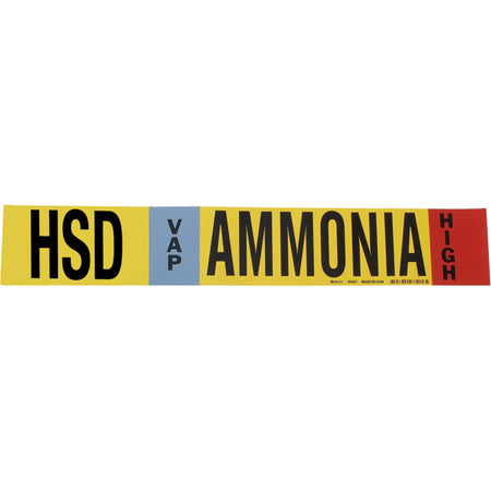 ""HSD Vap Ammonia High"" Ammonia (IIAR) Pipe Marker - SAF543