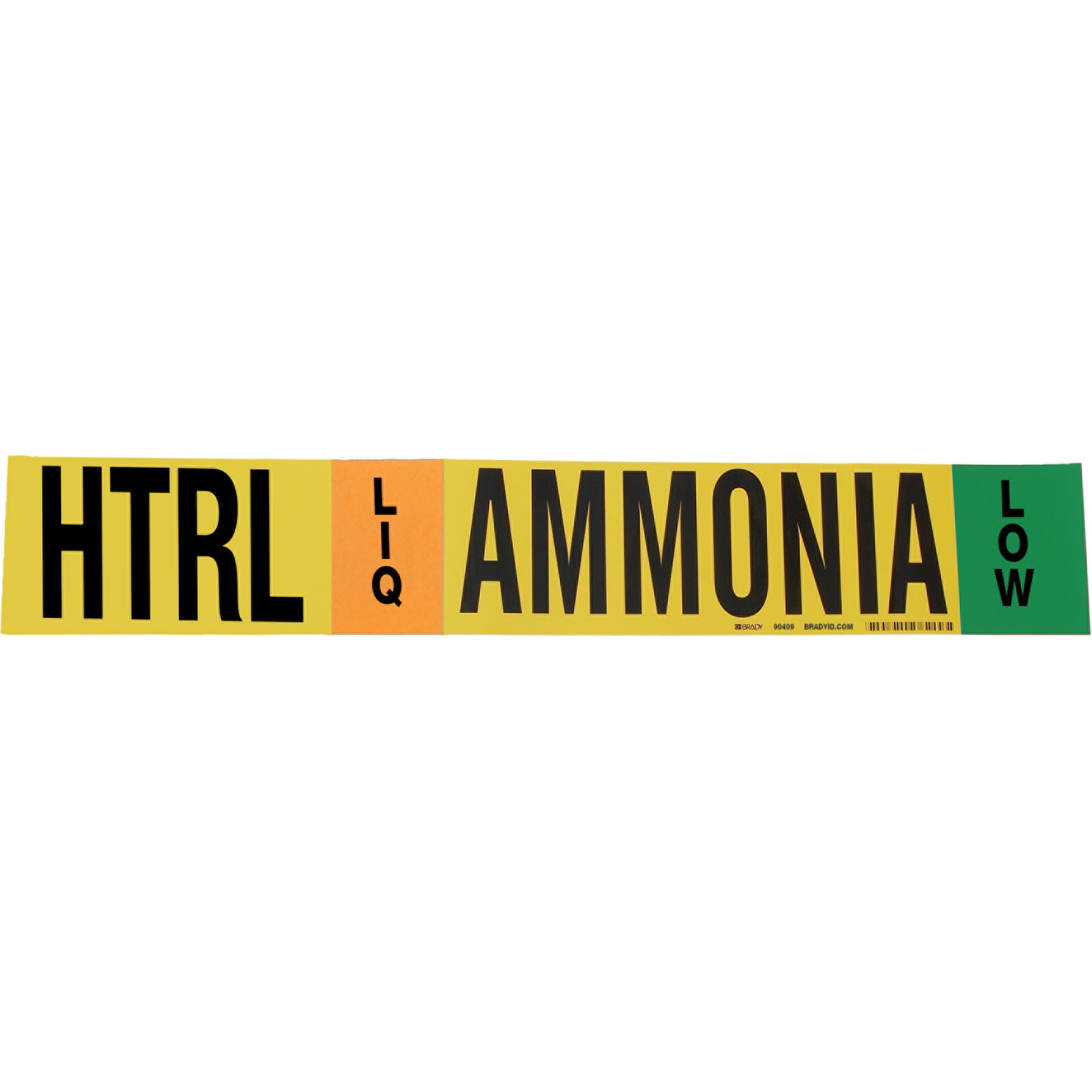 ""HTRL Liq Ammonia Low"" Ammonia (IIAR) Pipe Marker - SAF545