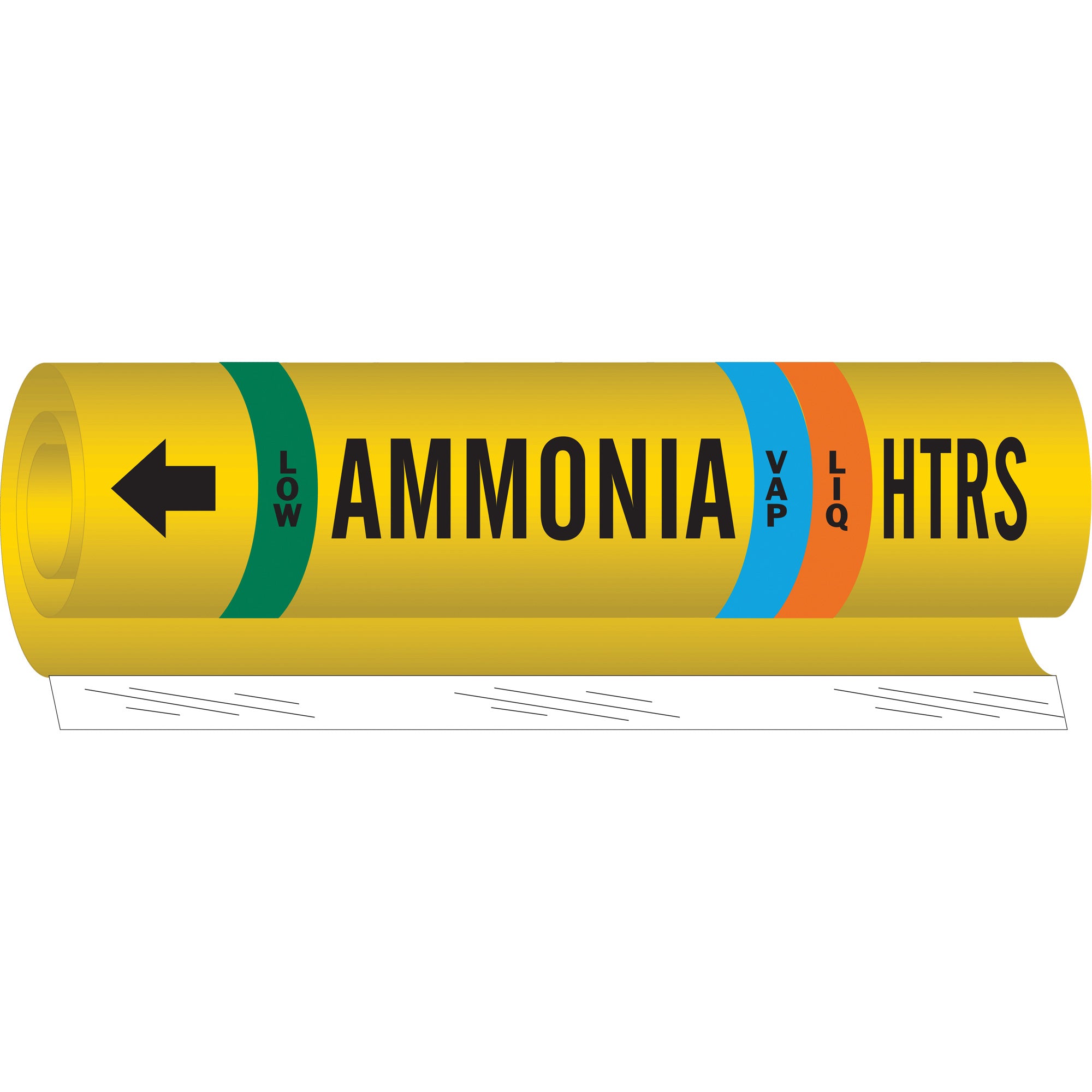 ""HTRS Liq/Vap Ammonia Low"" Ammonia (IIAR) Pipe Marker - SAF546