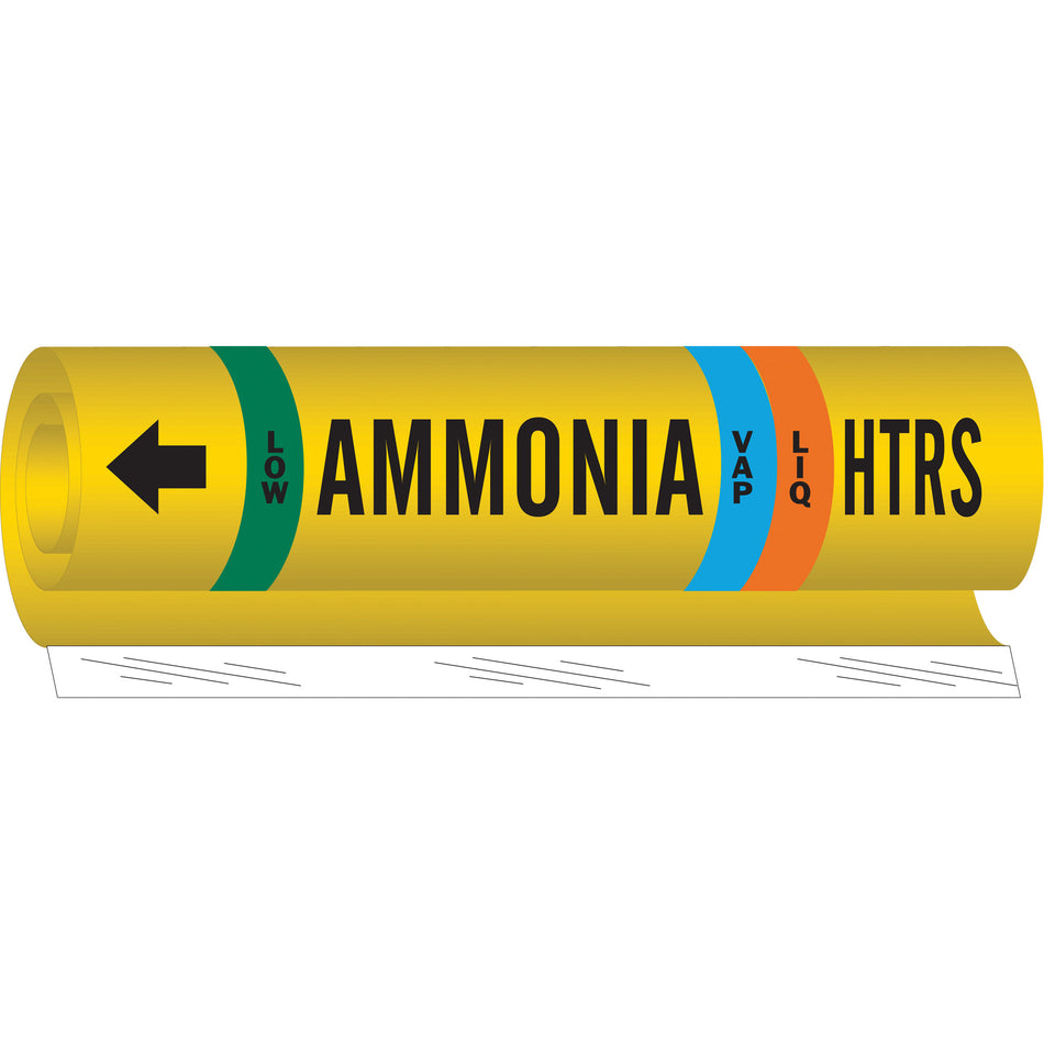 ""HTRS Liq/Vap Ammonia Low"" Ammonia (IIAR) Pipe Marker - SAF546