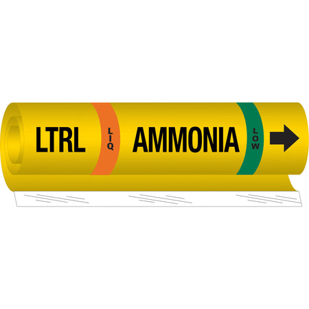 ""LTRL Liq Ammonia Low"" Ammonia (IIAR) Pipe Marker - SAF550