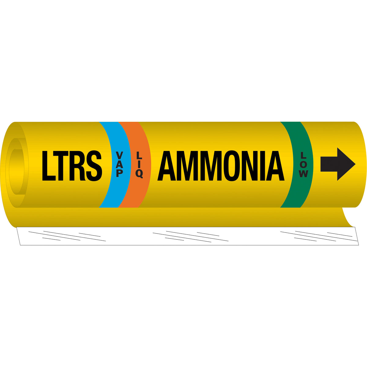 ""LTRS Liq/Vap Ammonia Low"" Ammonia (IIAR) Pipe Marker - SAF551