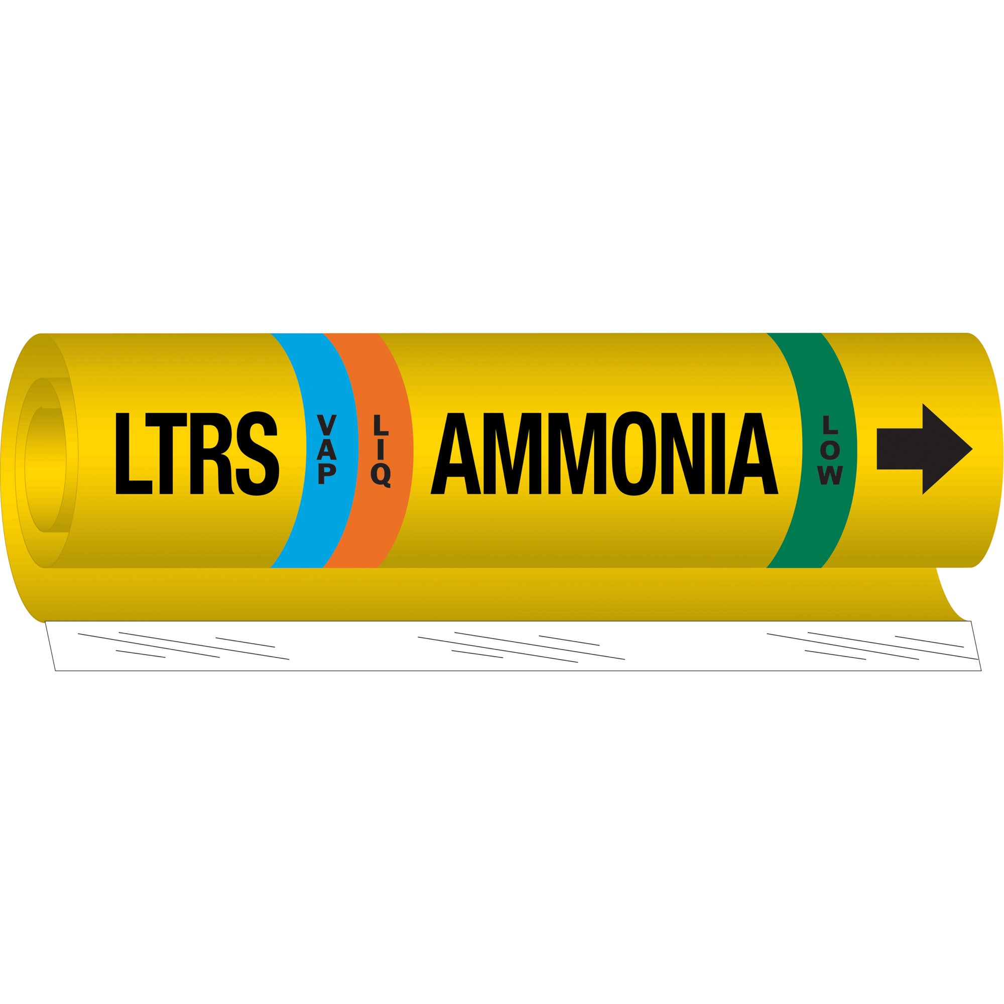 ""LTRS Liq/Vap Ammonia Low"" Ammonia (IIAR) Pipe Marker - SAF551