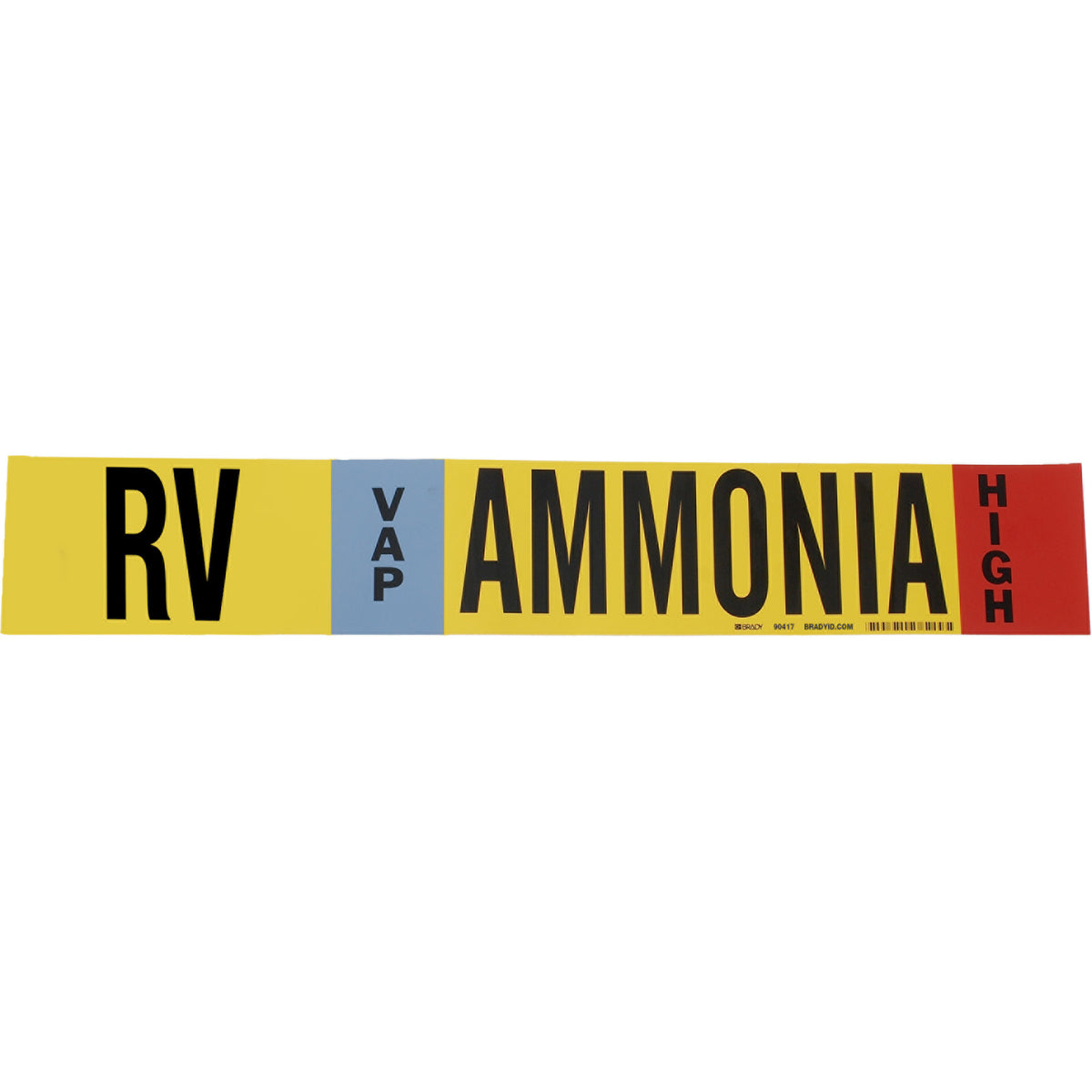 ""RV Vap Ammonia High"" Ammonia (IIAR) Pipe Marker - SAF553