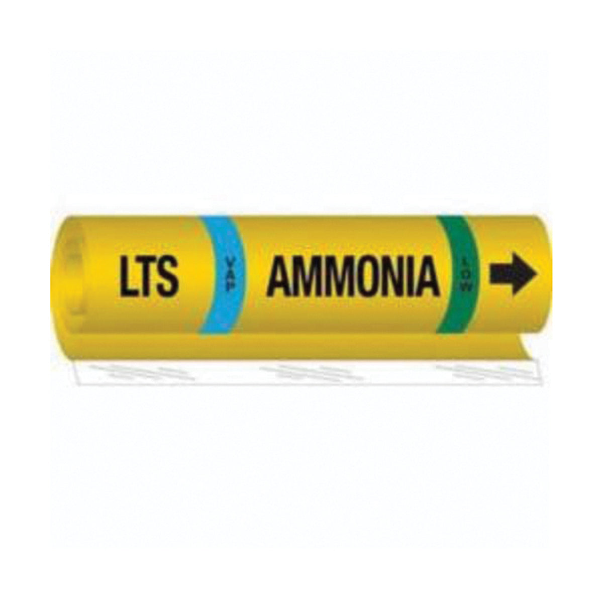 ""LTS Vap Ammonia Low"" Ammonia (IIAR) Pipe Marker - SAF572