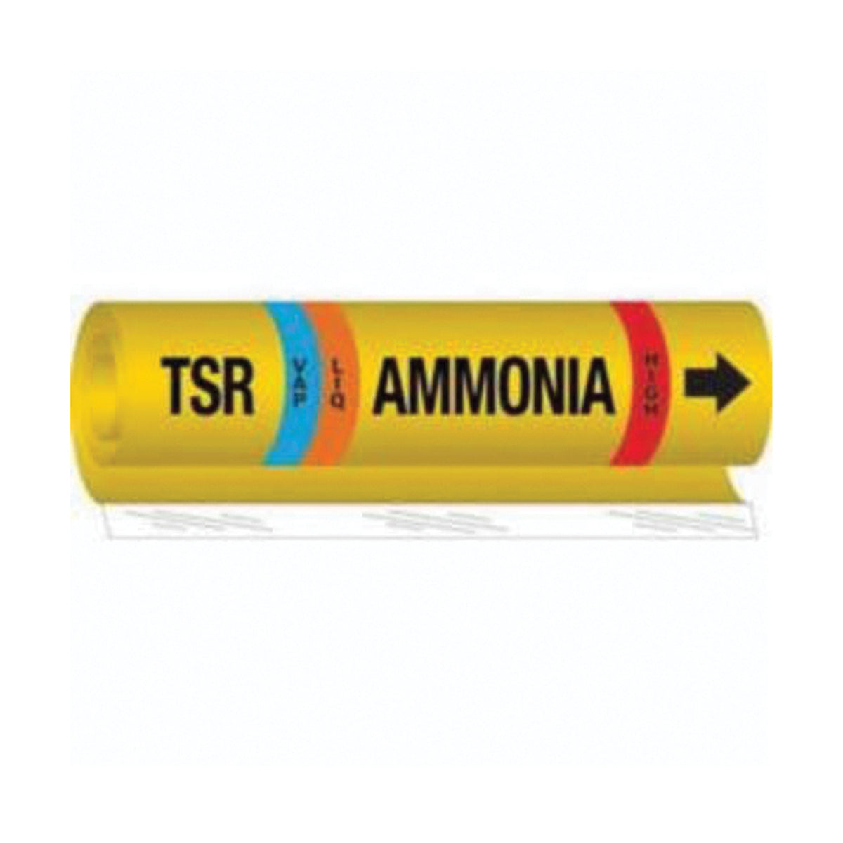 ""TSR Liq/Vap Ammonia High"" Ammonia (IIAR) Pipe Marker - SAF574