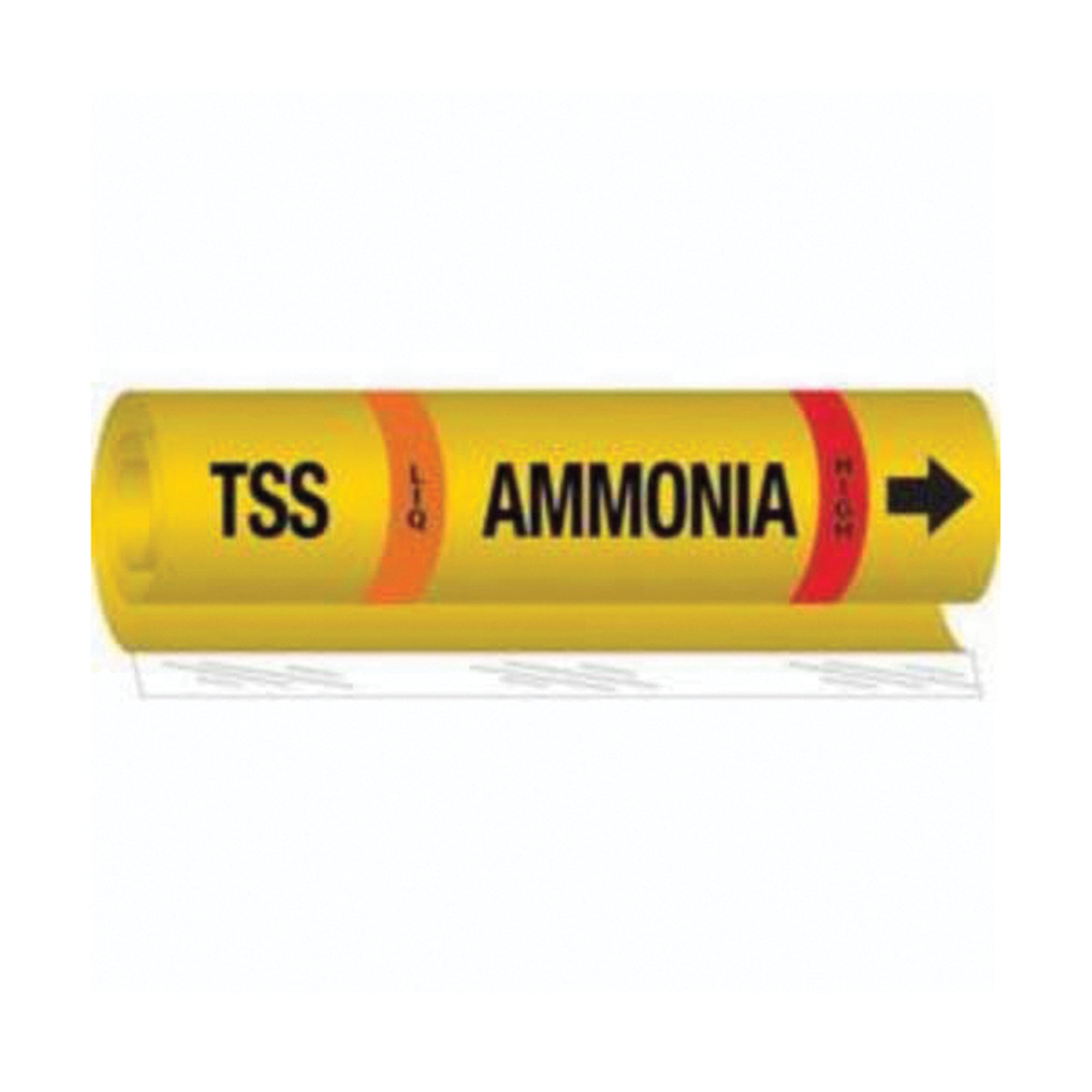 ""TSS Liq Ammonia High"" Ammonia (IIAR) Pipe Marker - SAF575