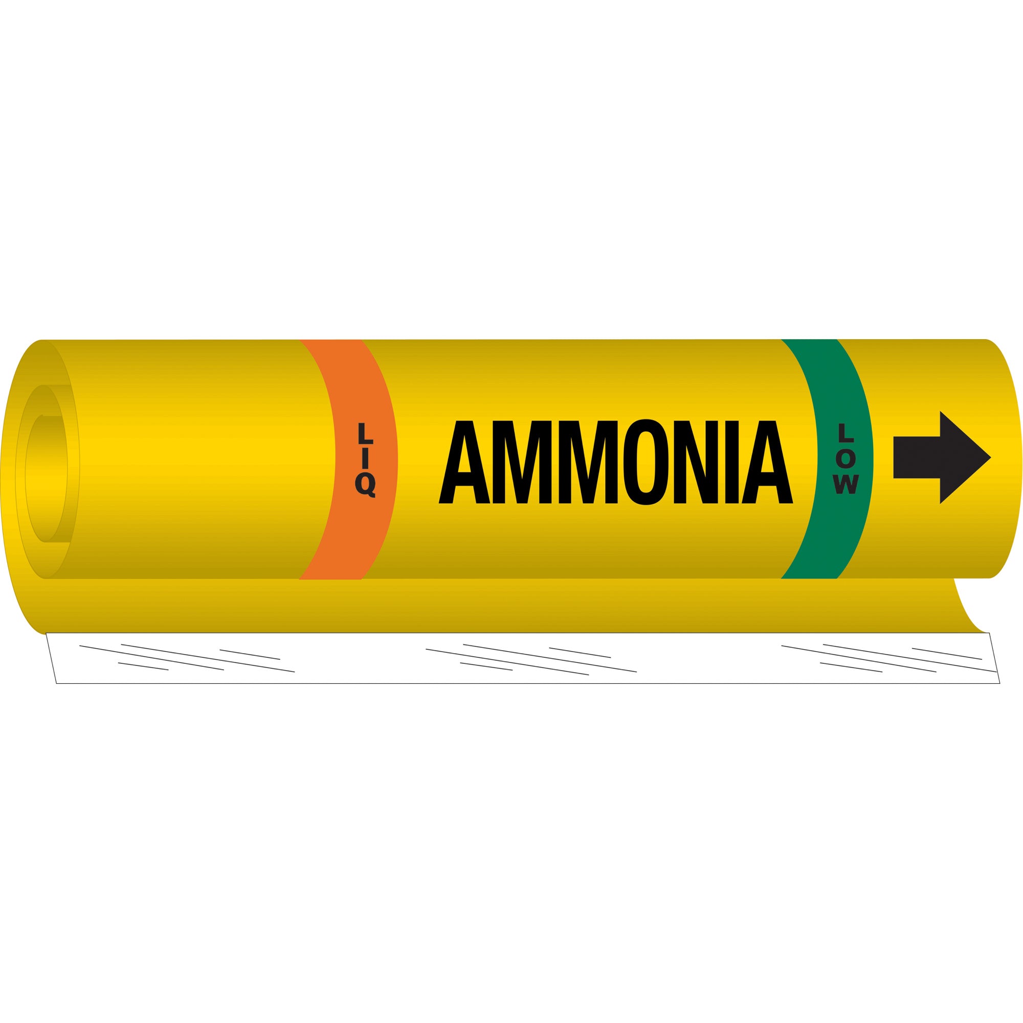 Blank ""Liq Ammonia Low"" Ammonia (IIAR) Pipe Marker - SAF585