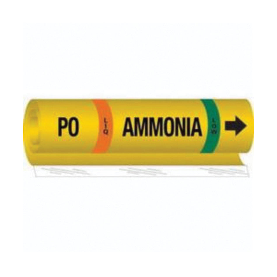 ""PO Liq Ammonia Low"" Ammonia (IIAR) Pipe Marker - SAF588