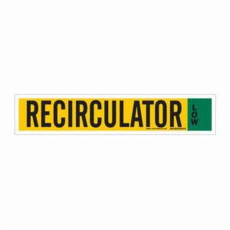""Recirculator"" Ammonia (IIAR) Pipe Marker - SAF729