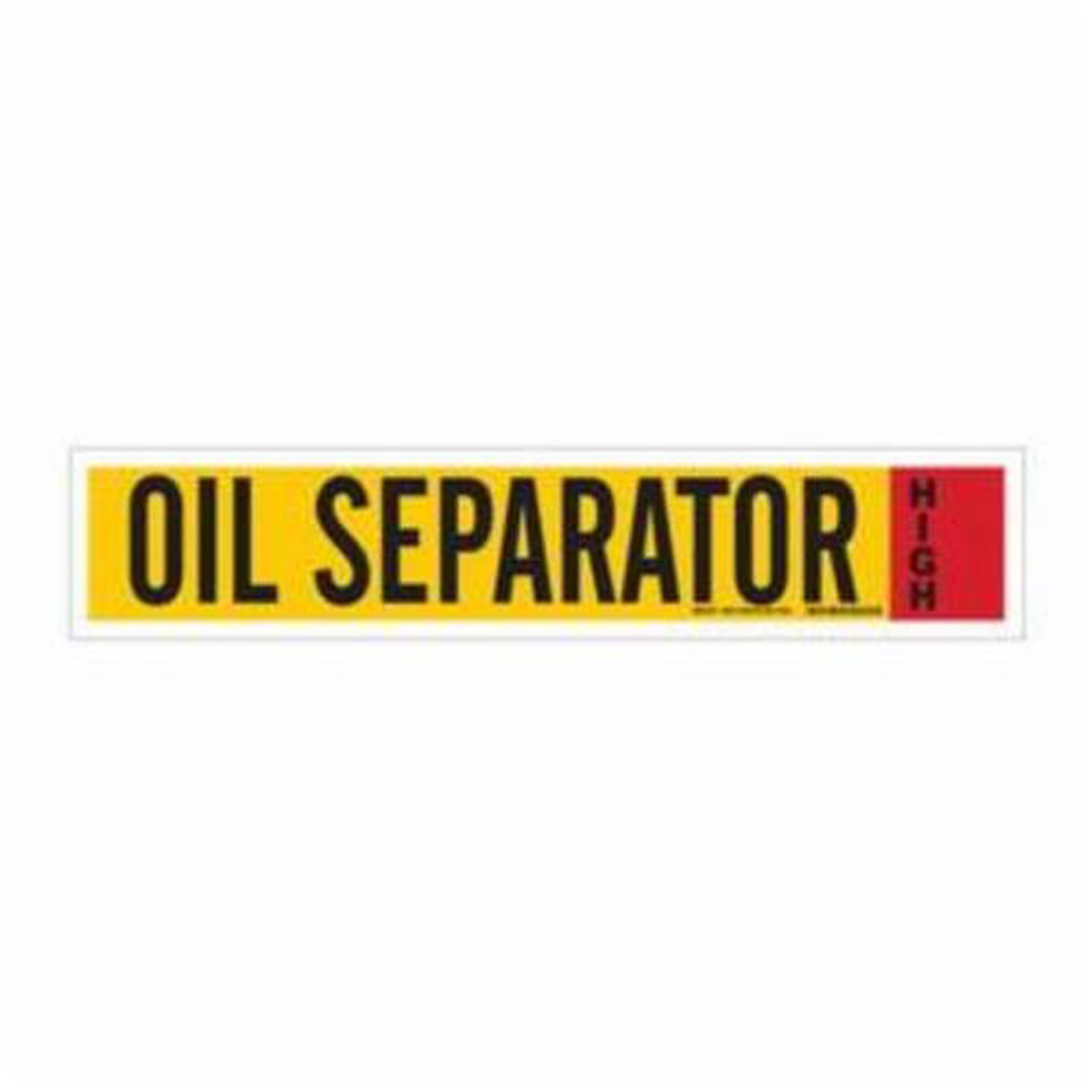 ""Oil Separator"" Ammonia (IIAR) Pipe Marker - SAF732