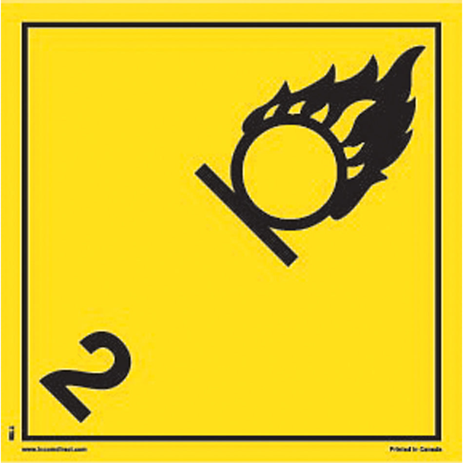 Oxidizing Gases TDG Shipping Labels - SAG858