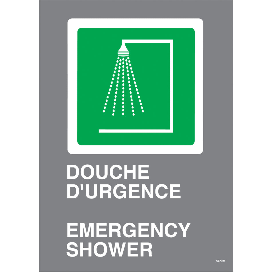 Douche d'urgence / Emergency Shower CSA Standard Safety Sign - SAI722
