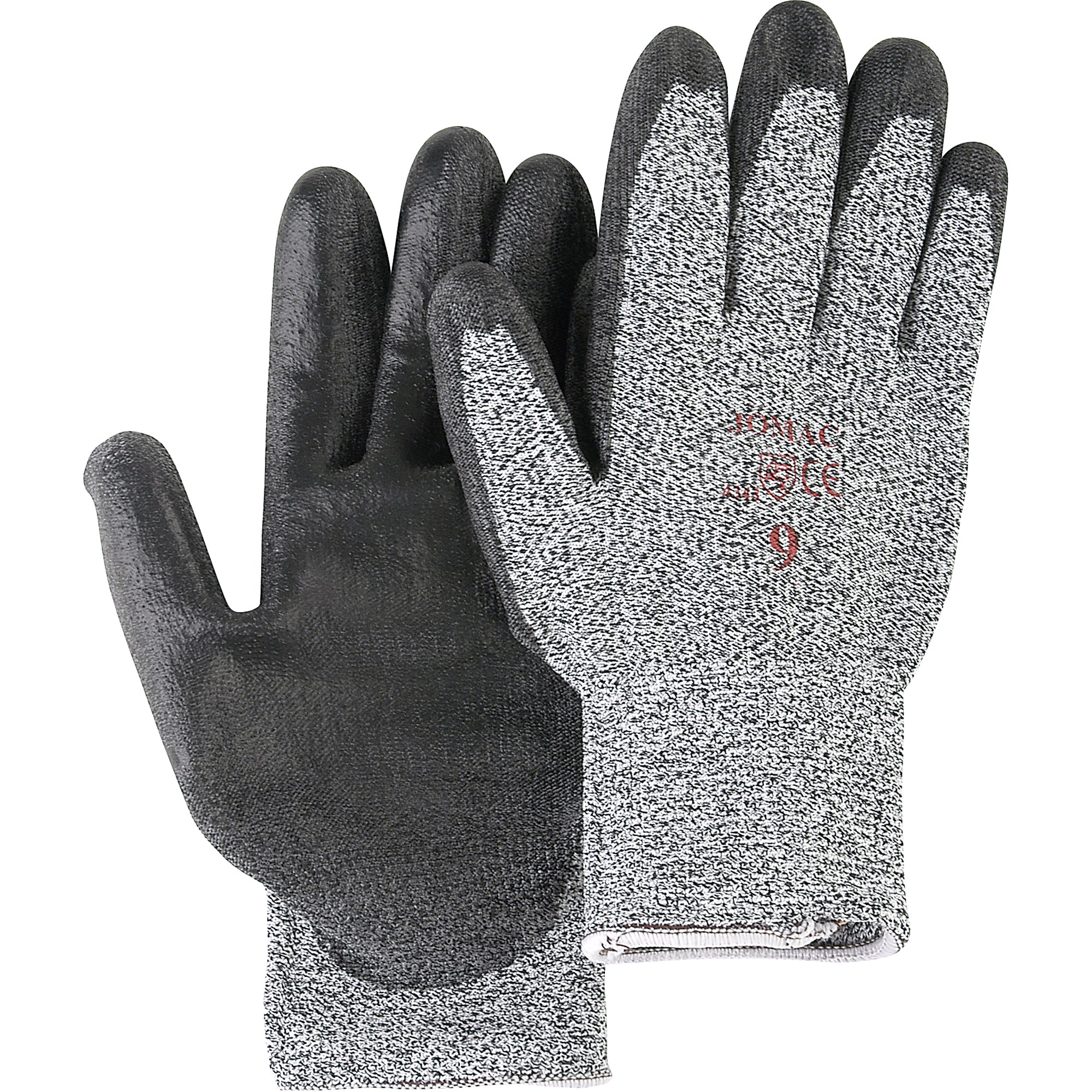 Salt & Pepper Knit Gloves With Black Palm Coating - SAN298
