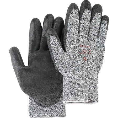 Salt & Pepper Knit Gloves With Black Palm Coating - SAN298