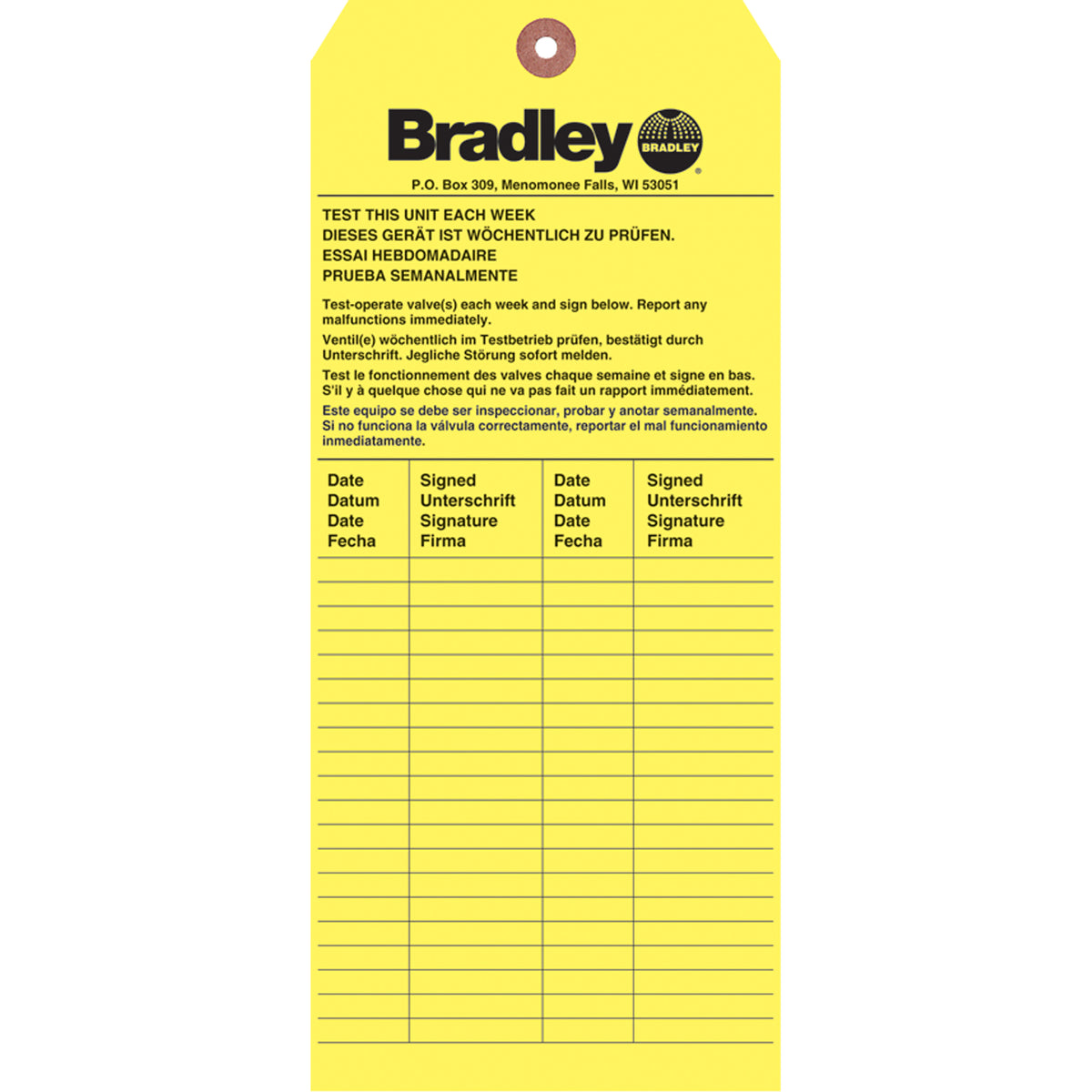 Inspection Tag - SAQ292