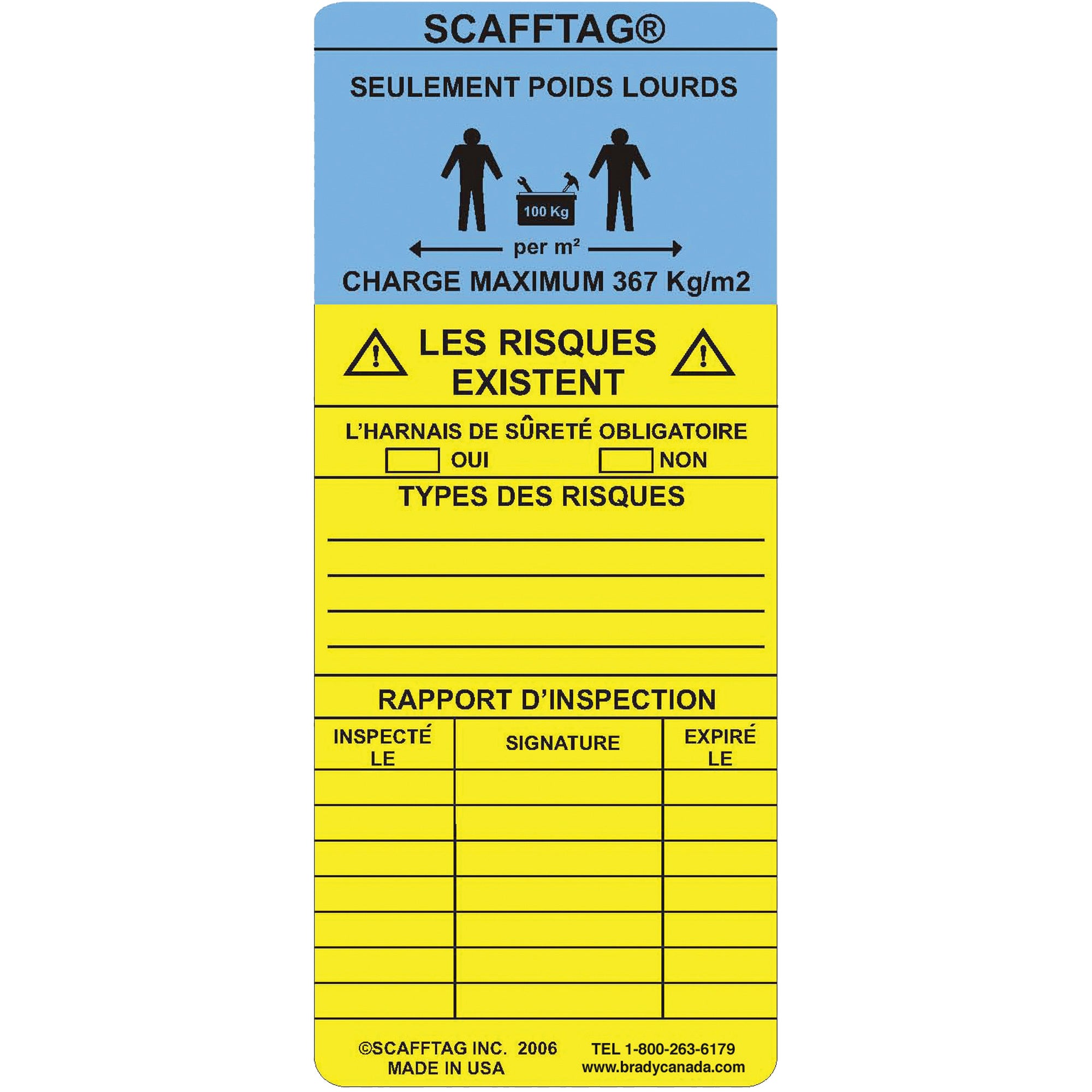 ScaffTag® Heavy-Duty ""Caution"" Inserts - SAS079