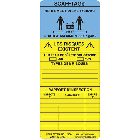 ScaffTag® Heavy-Duty ""Caution"" Inserts - SAS079