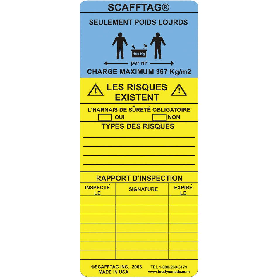 ScaffTag® Heavy-Duty ""Caution"" Inserts - SAS079