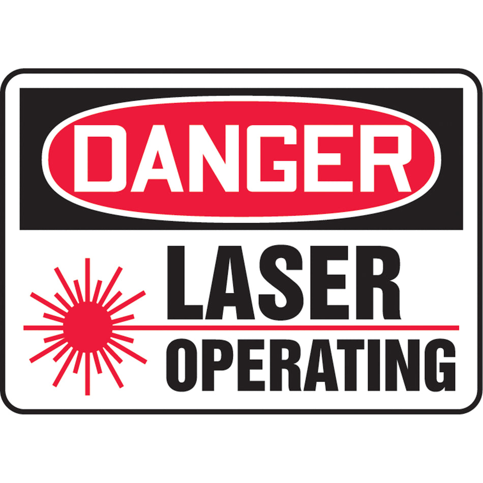 ""Laser Operating"" Sign - SAS822