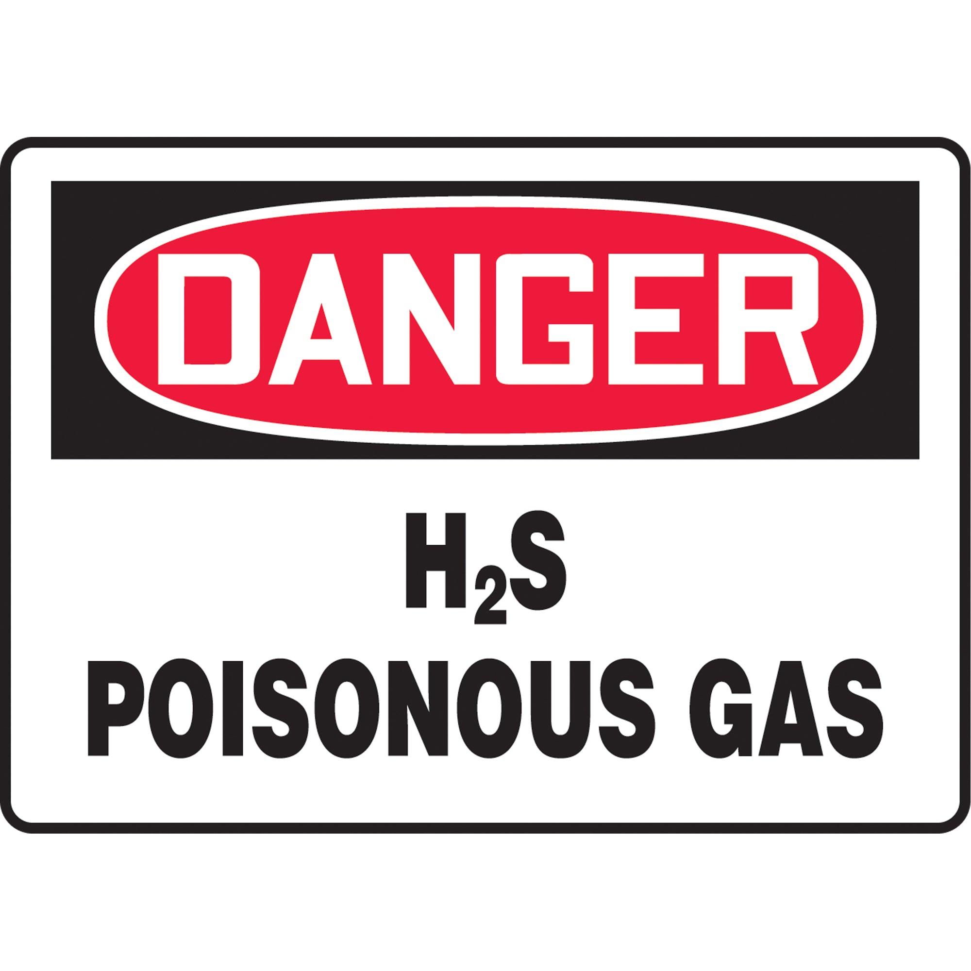 ""H2S Poisonous Gas"" Sign - SAT329