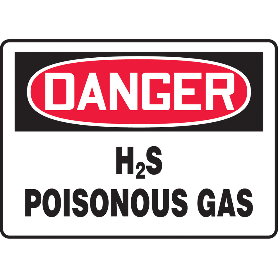 ""H2S Poisonous Gas"" Sign - SAT329