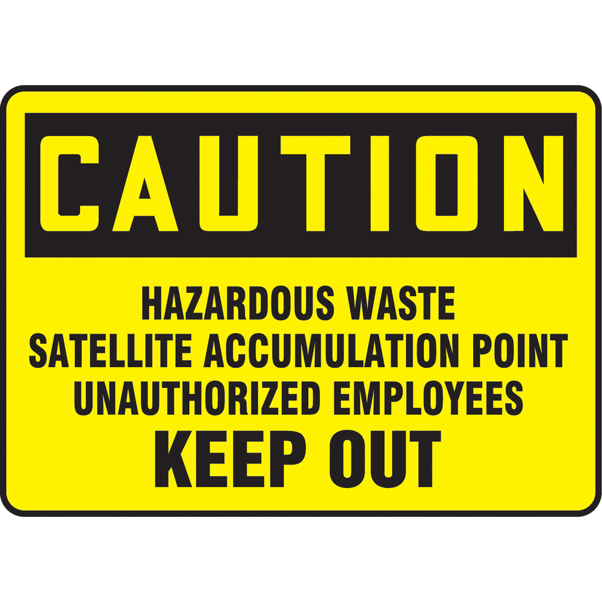 ""Hazardous Waste Satellite Accumulation Point"" Sign - SAT413