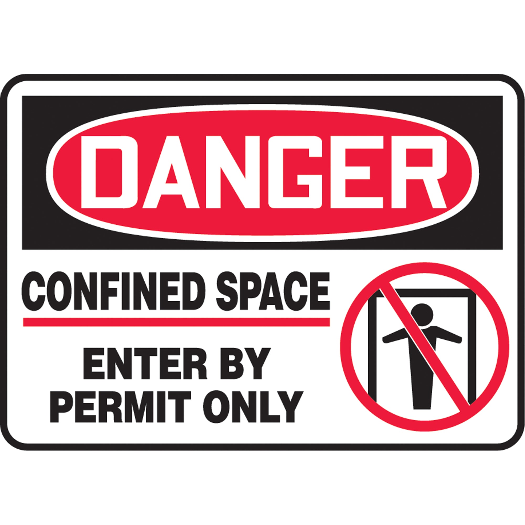 ""Confined Space Enter By Permit"" Sign - SAT525