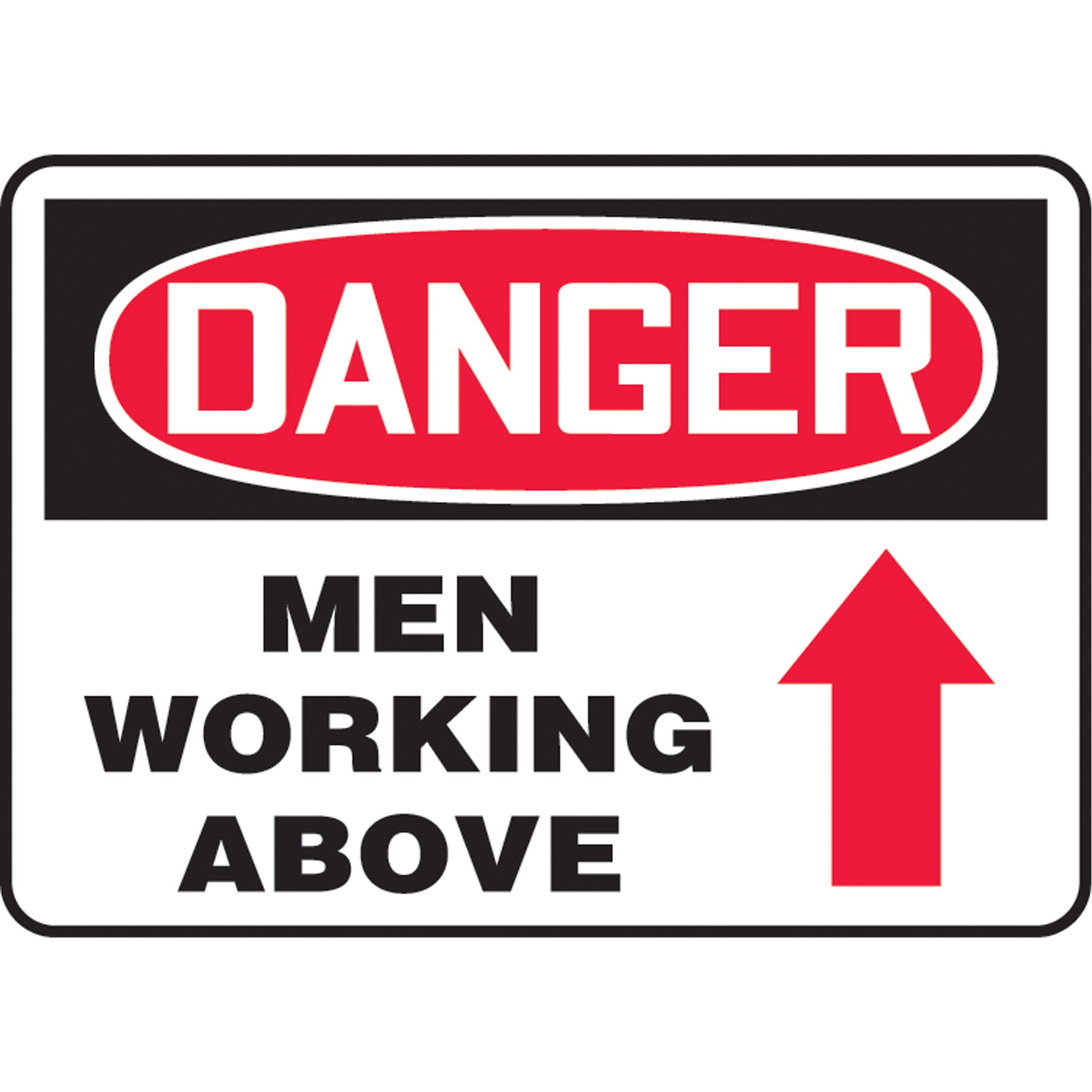 ""Men Working Above"" Sign - SAT611