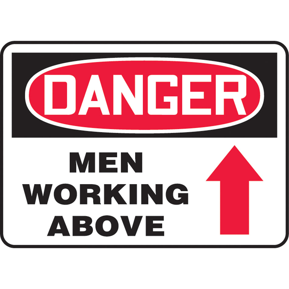 ""Men Working Above"" Sign - SAT611