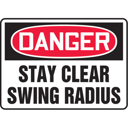 ""Stay Clear Swing Radius"" Sign - SAT633