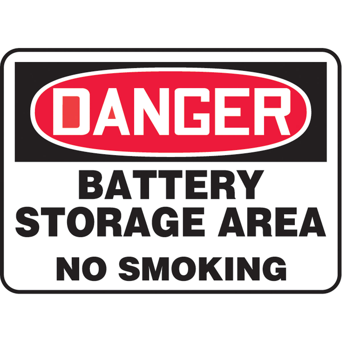 ""Battery Storage Area"" Sign - SAT687