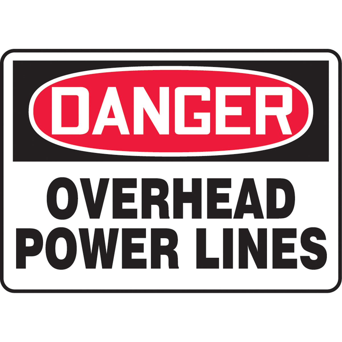 ""Overhead Power Lines"" Sign - SAT945