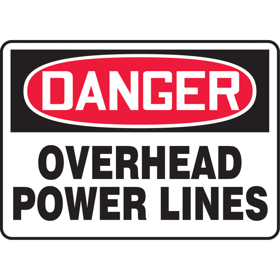 ""Overhead Power Lines"" Sign - SAT945