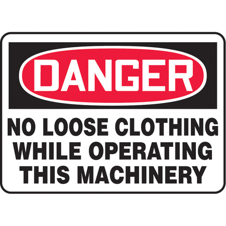 ""No Loose Clothing"" Sign - SAU046