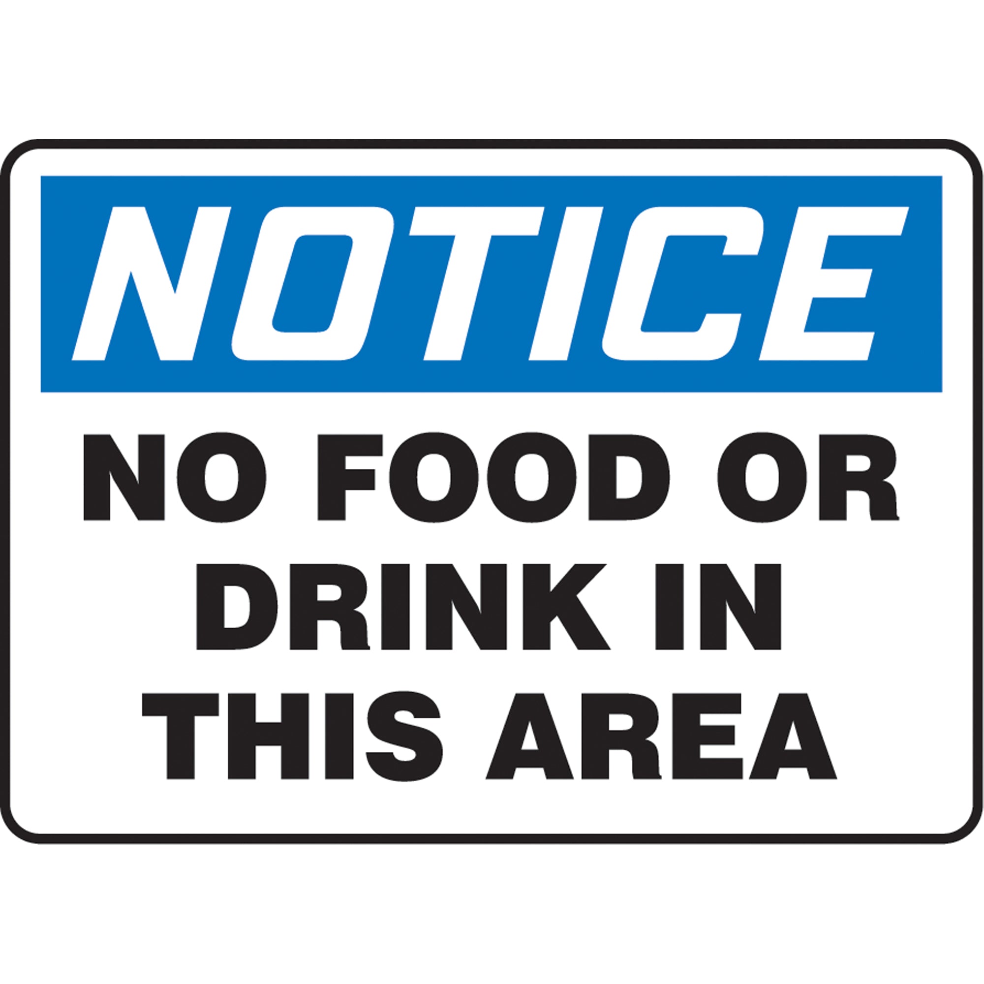 ""No Food or Drink"" Sign - SAU284