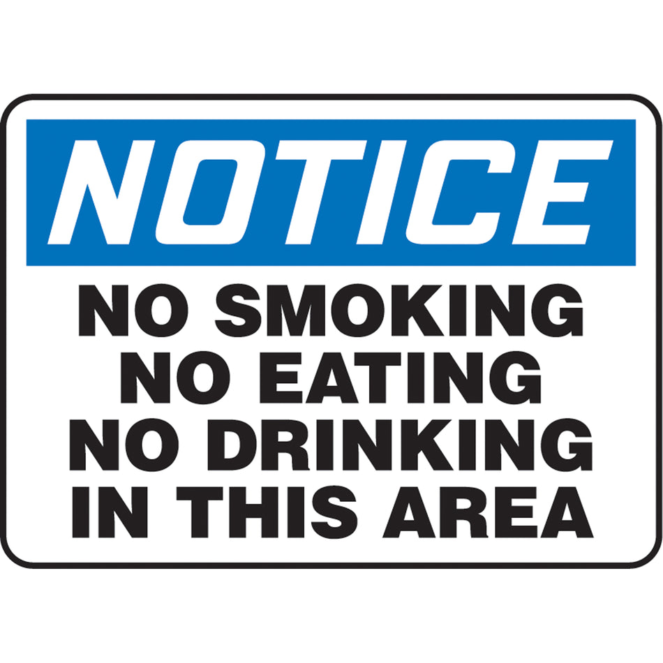 ""No Smoking, No Eating, No Drinking"" Sign - SAU290
