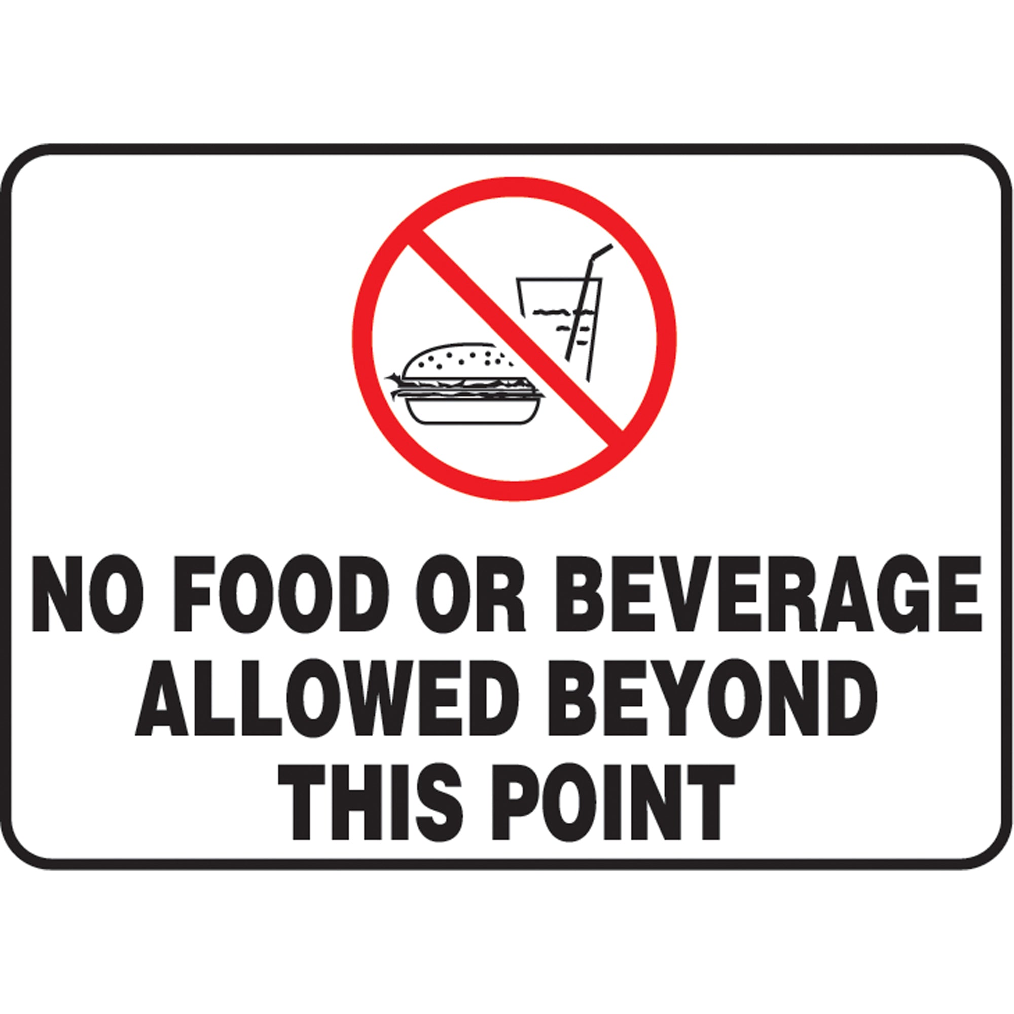 ""No Food or Beverage"" Sign - SAU345