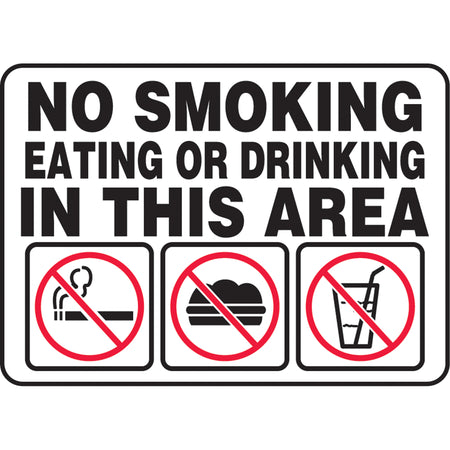 ""No Smoking, Eating, Or Drinking"" Sign - SAU350