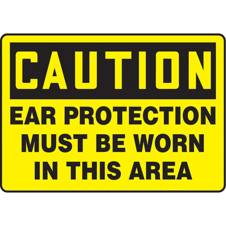 ""Ear Protection Must Be Worn"" Sign - SAU441