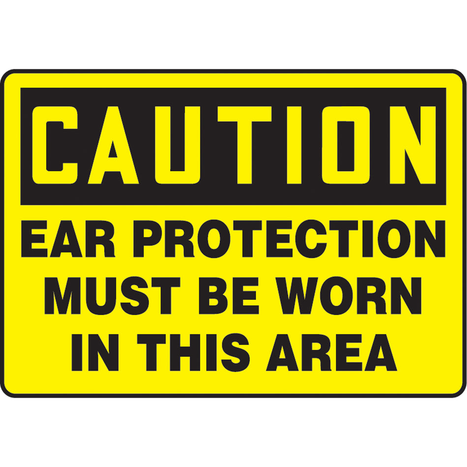 ""Ear Protection Must Be Worn"" Sign - SAU441