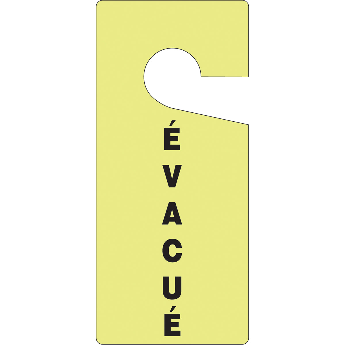 ""Évacué"" Door Knob Safety Tags - SAU895