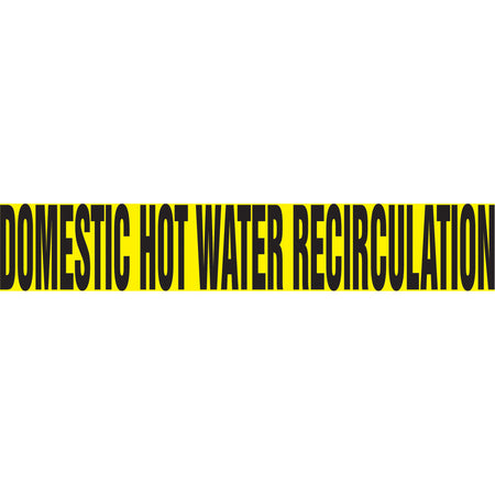 ""Domestic Hot Water Recirculation"" Pipe Marker - SAV339